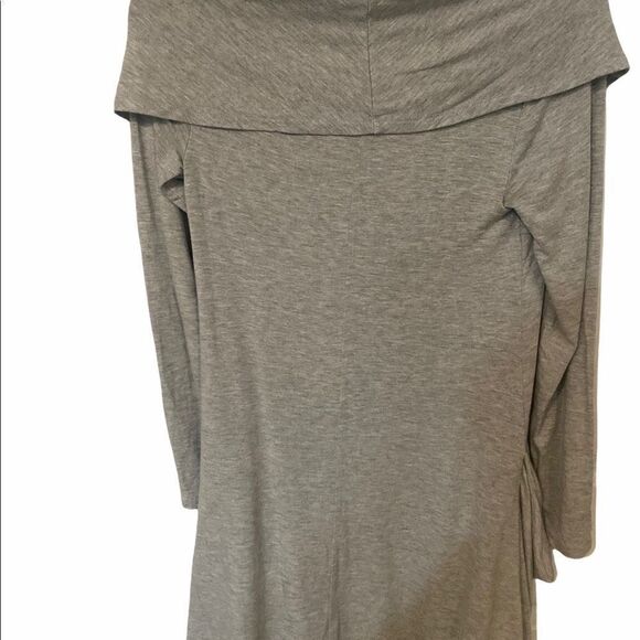 Pieces By Kensie Gray Heathered Cowl Neck Jersey Tunic • Deep Slouch Pockets - Picture 6 of 14